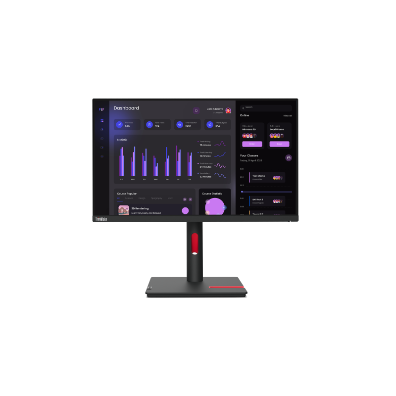 Lenovo ThinkVision T24i-30 23.8" 1920 x 1080 (Full HD) VGA HDMI DisplayPort 60Hz Pivot Skærm